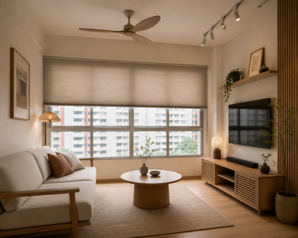 Custom blinds and curtains for a modern Singapore home